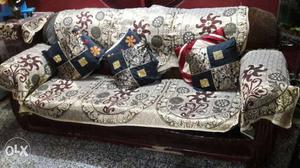 Gray And Brown Floral Sofa