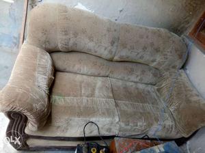 Grey Suede 7-seat Sofa in good condition