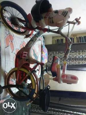 One year old kid bicycle red colour