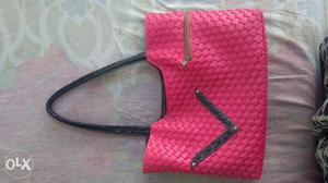 Quilted Pink Leather Shoulder Bag