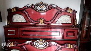 Red And Black Wooden Headboard