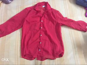 Red georgette shirt for women