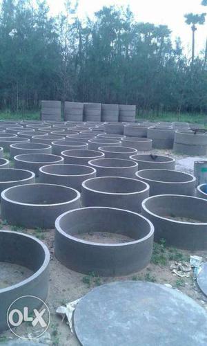 Round Pits of Concrete Containers