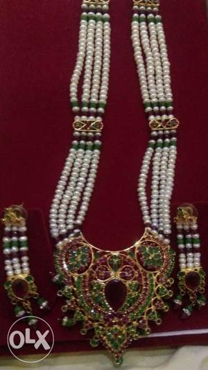 Sancha moti with ruby pendent rani haar only
