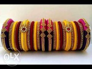 Silk thread handmade bangles 2.4 size,color can