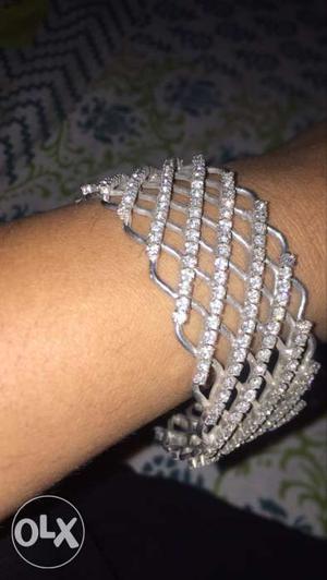 Silver And Diamond Bracelet