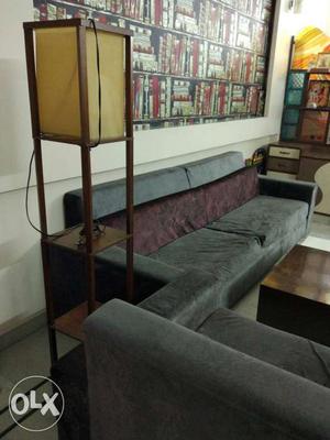 Sofa and a centre table with lamp