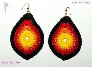 Two Black-and-yellow Hook Earrings