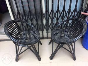 Two Wicker Wooden Chair