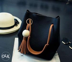 Women's Black And Brown Leather Shoulder Bag
