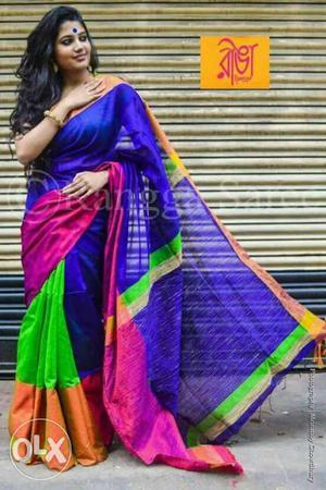 Women's Blue And Pink Traditional Dress