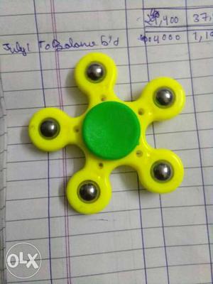 Yellow And Green Hand Spinner Fidget Toy