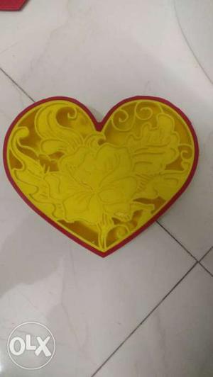 Yellow And Red Heart-shaped Wall Art
