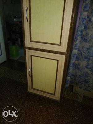 Yellow Wooden Double-door Cabinet