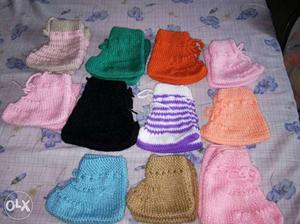 Baby's Knit Bootees Lot