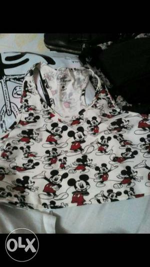 Black And White Mickey Mouse Racerback Tank Top