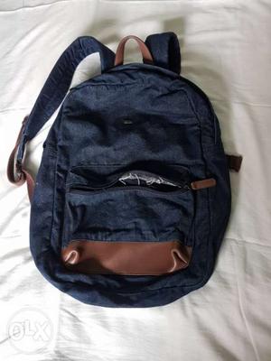 Levi's Blue And Brown Denim Backpack