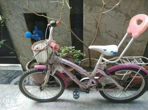Pink And Purple Bicycle for girls age 6-10 years, Make Hero,