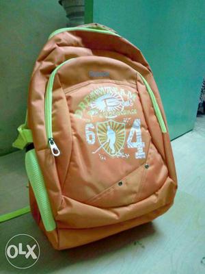 Rebook Orange And Green Backpack