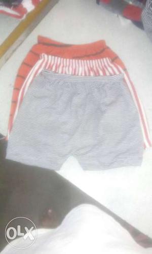 Red, White And Gray Shorts