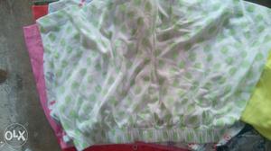 Women's Green And White Floral Short Shorts