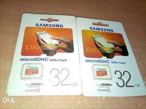 Two Samsung MicroSDHC USHS Card