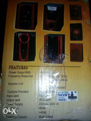 Black And Red Sony Speakers Box