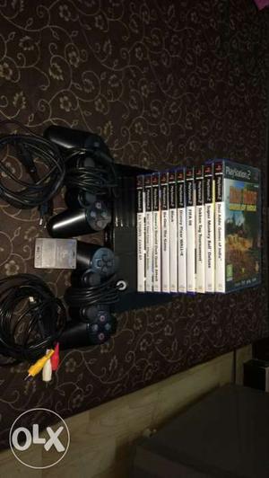 Black Sony PS2 Console Set