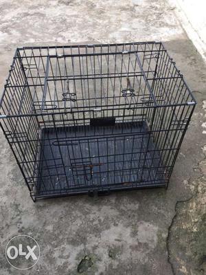 Black Steel Collapsible Pet Crate