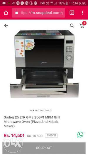 Goodrej microwave oven with kabab and pizza
