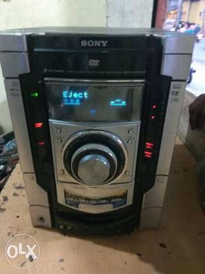 Grey And Black Sony Shelf Stereo Player