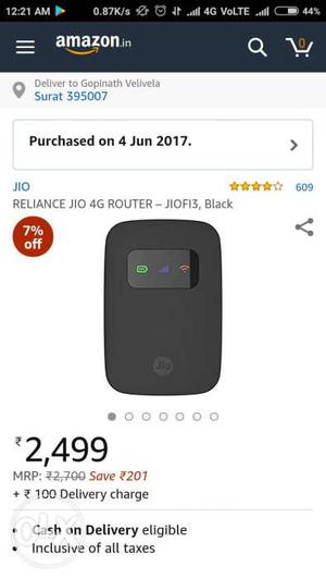 Jio Wifi Device just 45 days old with bill.