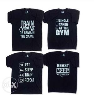 New 4 Gym t-shirts pieces at  months print guarantee