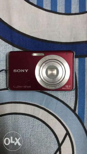 Red Sony Cybershot Point-and-shoot Camera