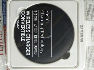 Round Black Samsung Wireless Charger Convertible In Box