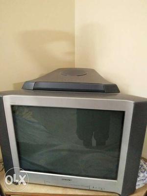 SONY Black And Gray Cathode Ray Tube Television WITH INBUILT
