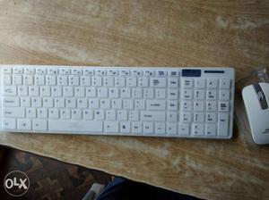 White Wireless Keyboard And Mouse