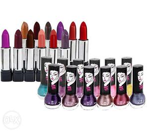 12 lipsticks nd 12 nailpaints new combo set