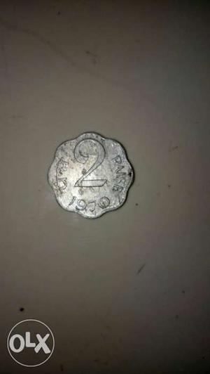 2 paisa coin 57 year old coin In very good