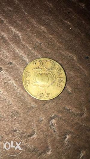 20 paise vintage coin 