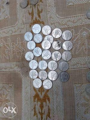 25 PAISA Round Silver Coins Lot