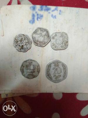 And 20 Indian Paise Coins