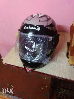 Black And Gray Rockstar Full-face Helmet