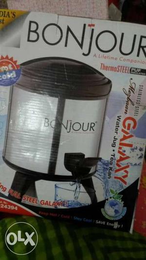 Black And Grey Bonjour Thermo Steel Bo