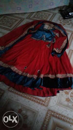 Black And Red Floral Traditional Dress