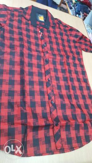 Black And Red Gingham Flannel Shirt