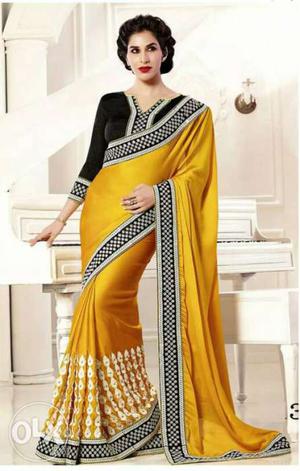 Black And Yellow Sari