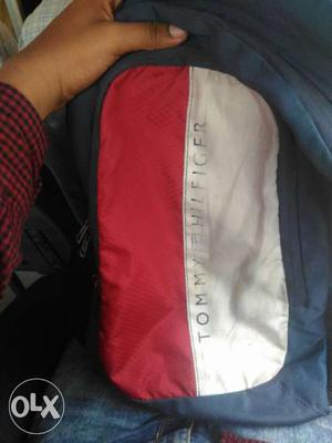 Black, White, And Red Tommy Hilfiger Backpack