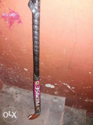 Black,purple, And Brown Wooden Hockey Stick