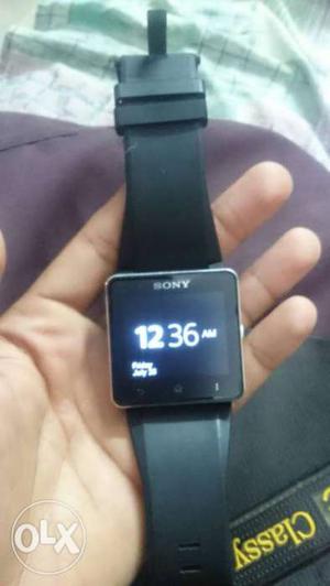 BlackSony LED Smart Watch With Black Sport band with box
